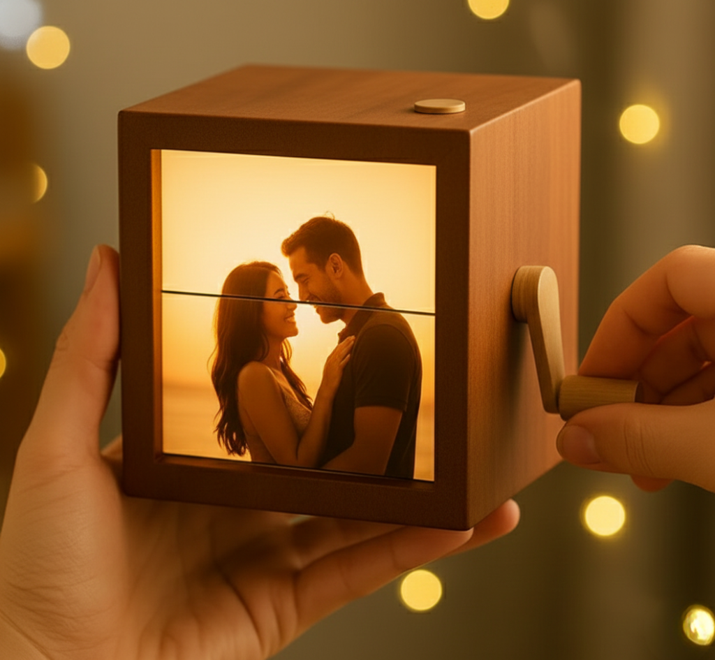 Personalisierte Foto Box mit Licht